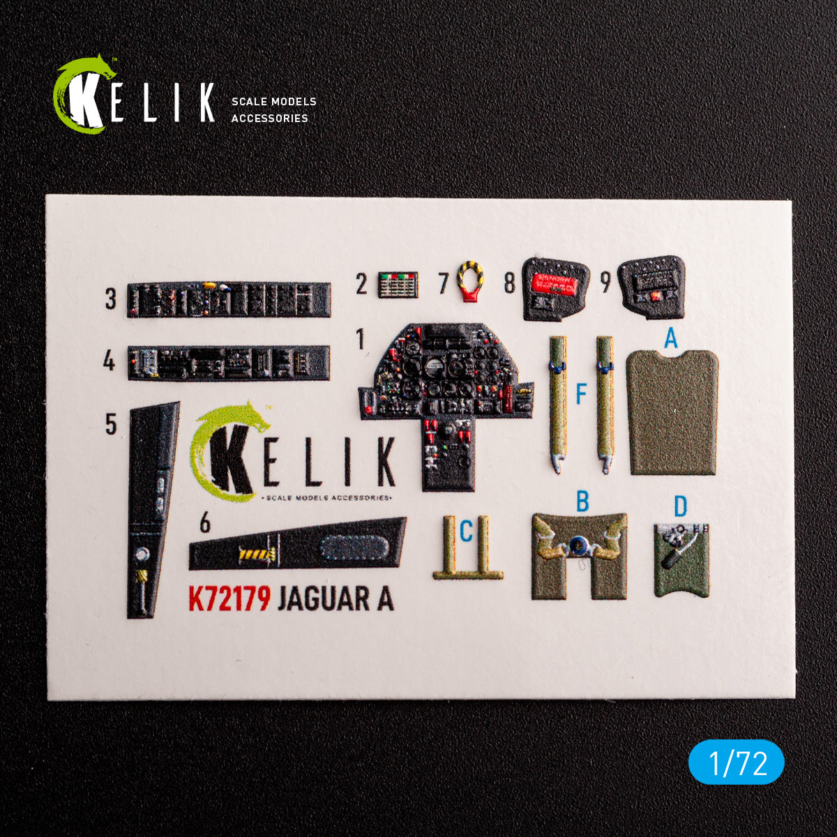 Kelik K72179 1:72 Sepecat Jaguar A - interior 3D-decals