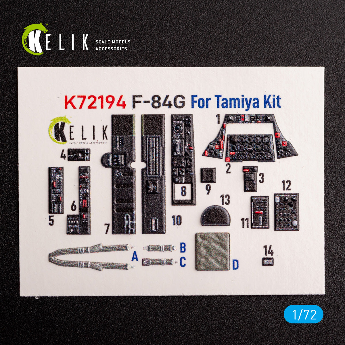 Kelik K72194 1:72 Republic F-84G Thunderjet - interior 3D-decals
