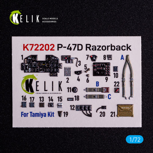 Kelik K72202 1:72 Republic P-47D Thunderbolt Razorback - interior 3D-decals