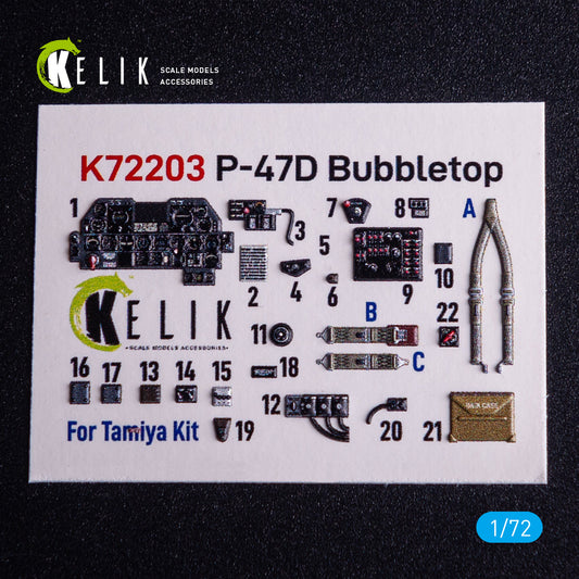 Kelik K72203 1:72 Republic P-47D Thunderbolt Bubbletop - interior 3D-decals