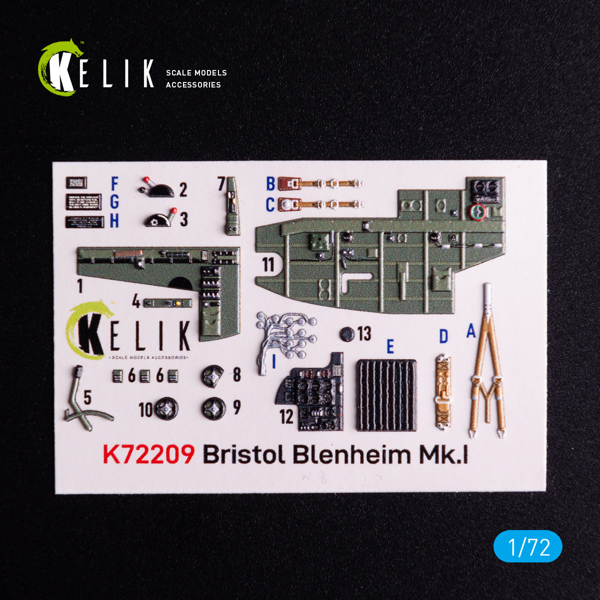 Kelik K72209 1:72 Bristol Blenheim Mk.I - interior 3D-decals