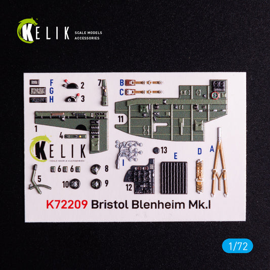 Kelik K72209 1:72 Bristol Blenheim Mk.I - interior 3D-decals