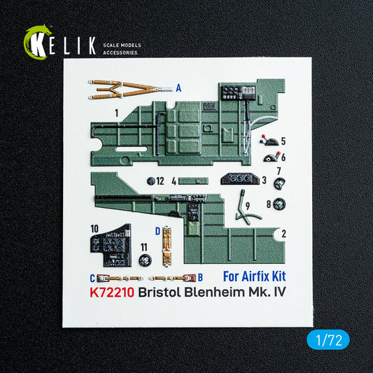 Kelik K72210 1:72 Bristol Blenheim Mk.IV - interior 3D decals