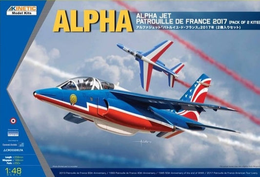 Kinetic K48064 1:48 Dassault-Dornier Alpha Jet Patrouille de France 2017 (2 kits in box)