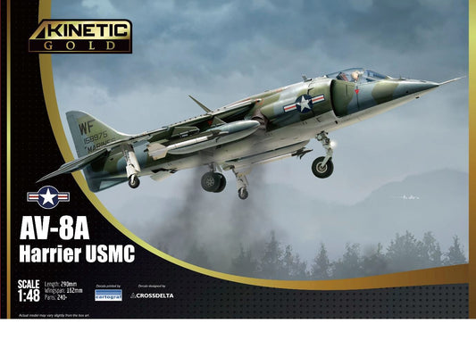 Kinetic K48072 1:48 McDonnell-Douglas AV-8A Harrier USMC (Gold)