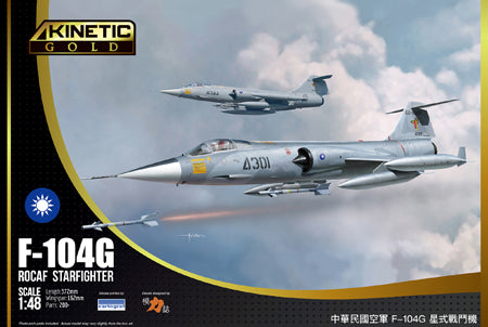 Kinetic K48077 1:48 Lockheed F-104G Starfighter ROCAF (Gold)