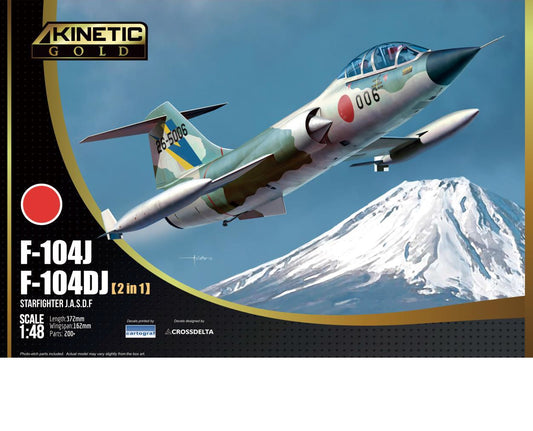 Kinetic K48092 1:48 Lockheed F-104DJ/J Starfighter J.A.S.D.F 2 in 1 (Gold)