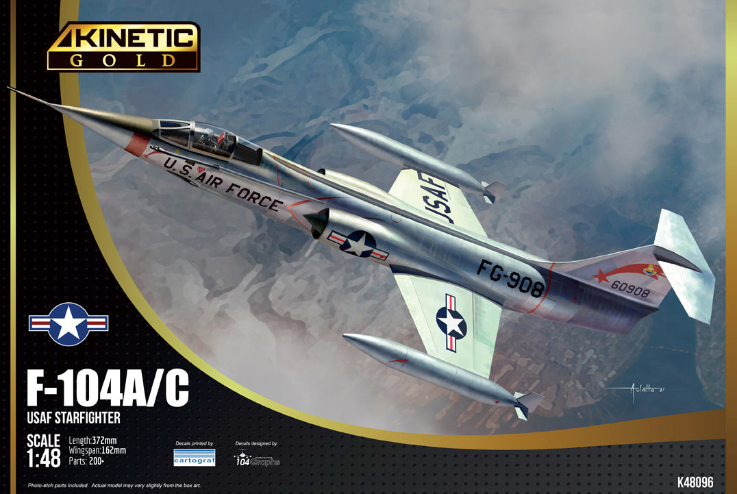 Kinetic K48096 1:48 Lockheed F-104A/C Starfighter USAF (Gold)