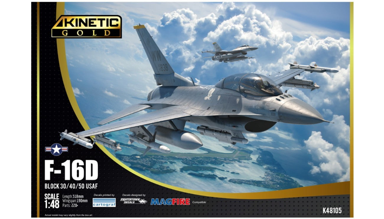 Kinetic K48105 1:48 Lockheed-Martin F-16D USAF Block 30/40/50 (Gold)