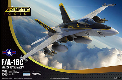 Kinetic K48114 1:48 McDonnell-Douglas F/A-18C Hornet VFA-27 (Gold)