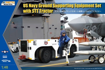 Kinetic K48115 1:48 U.S. Navy Ground Supporting Equipment Set with STT Tractor