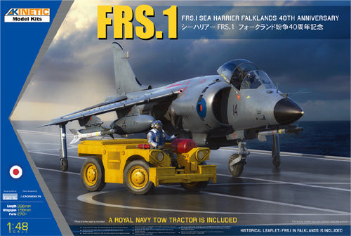 Kinetic K48138 1:48 BAe Sea Harrier FRS.1 Falklands 40th Anniversary with Tow Tractor