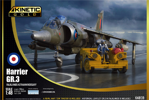 Kinetic K48139 1:48 Bae Harrier GR.3 Falklands 40th Anniversary (Gold)