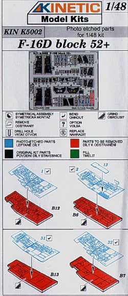 Kinetic K5002 1:48 Lockheed-Martin F-16N Block 52+ Photo-Etched Parts