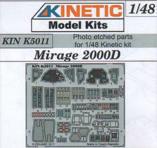 Kinetic K5011 1:48 Dassault Mirage 2000D Photo-Etched Parts