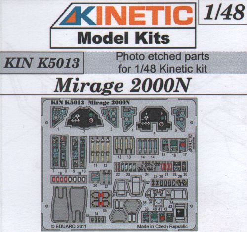 Kinetic K5013 1:48 Dassault Mirage 2000N Photo-Etched Parts