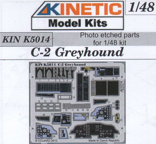 Kinetic K5014 1:48 Grumman C-2A Greyhound Photo-Etched Parts