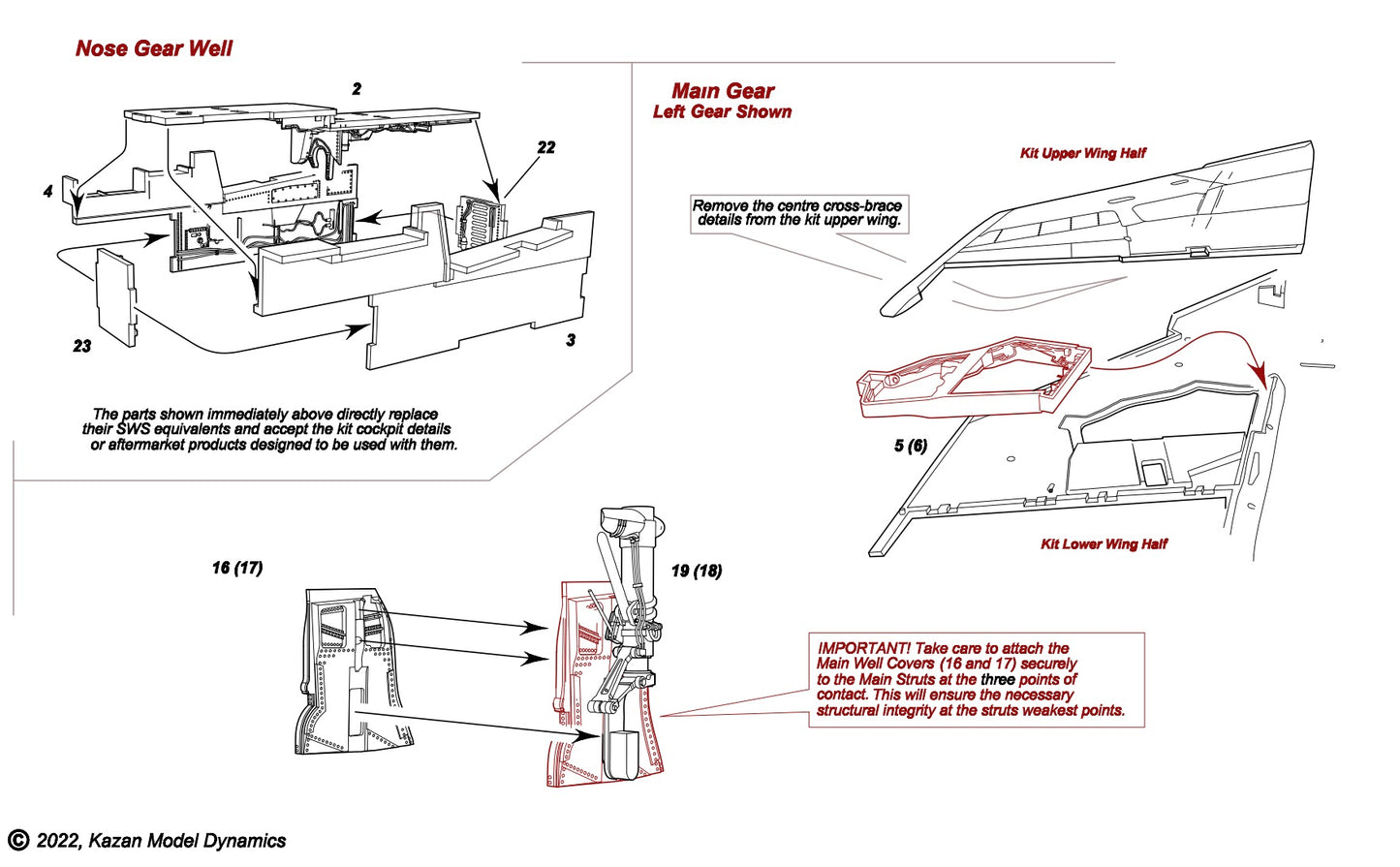 Kazan Model Dynamics KAZ48015SWS 1:48 McDonnell F-4E Phantom II (3D-Printed) Landing Gear Set