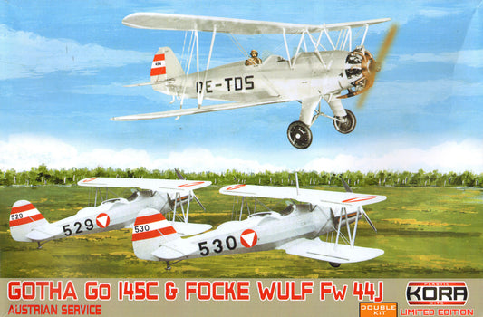 Kora K72068 1:72 Gotha Go-145A & Focke-Wulf Fw-44J Austrian Service (2-in-1)