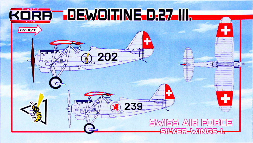 Kora K72078 1:72 Dewoitine D.27 III. Swiss Air Force Silver Wings I.