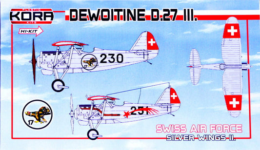 Kora K72080 1:72 Dewoitine D.27 III. Swiss Air Force Silver Wings II.