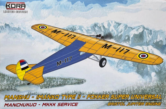 Kora K72182 1:72 Manshu-Fokker Super Universal Manchukuo MKKK service