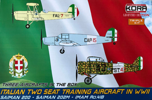 Kora PK72201 1:72 Italian two seat training aircraft ofWWII (Saiman 200, 202M, Ro.41B)