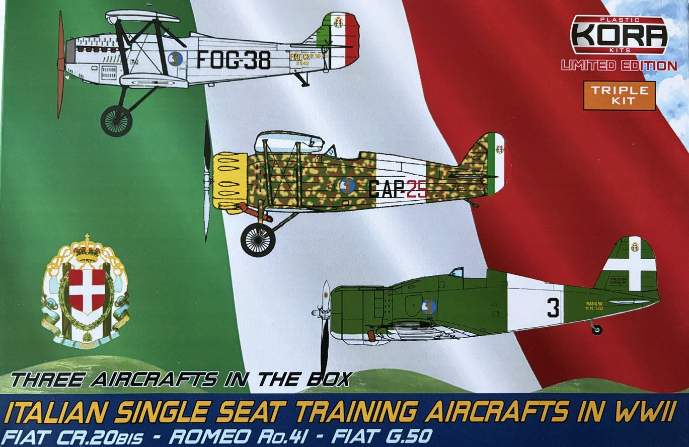 Kora K72202 1:72 Italian single-seat training aircraft of WWII (CR.20bis, Ro.41, G.50)