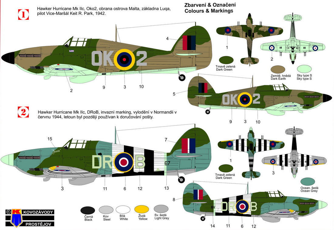 Kovozavody Prostejov CL7212 1:72 Hawker Hurricane Mk.IIC 'RAF'