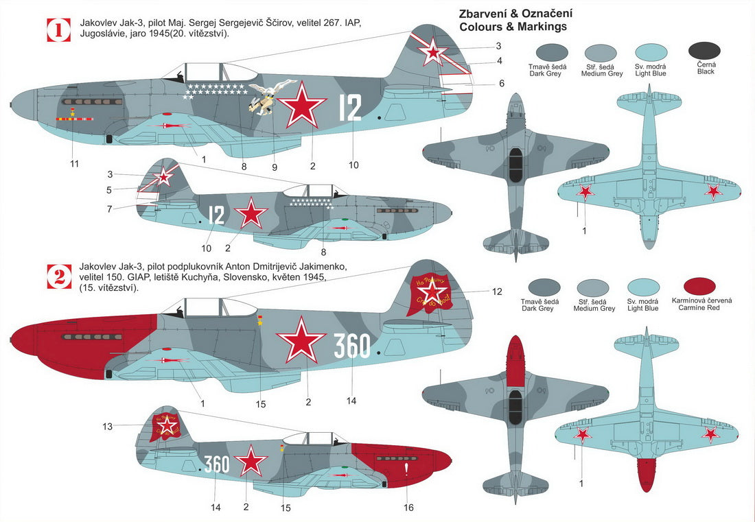 Kovozavody Prostejov CL7213 1:72 Yakovlev Yak-3 ’Aces’