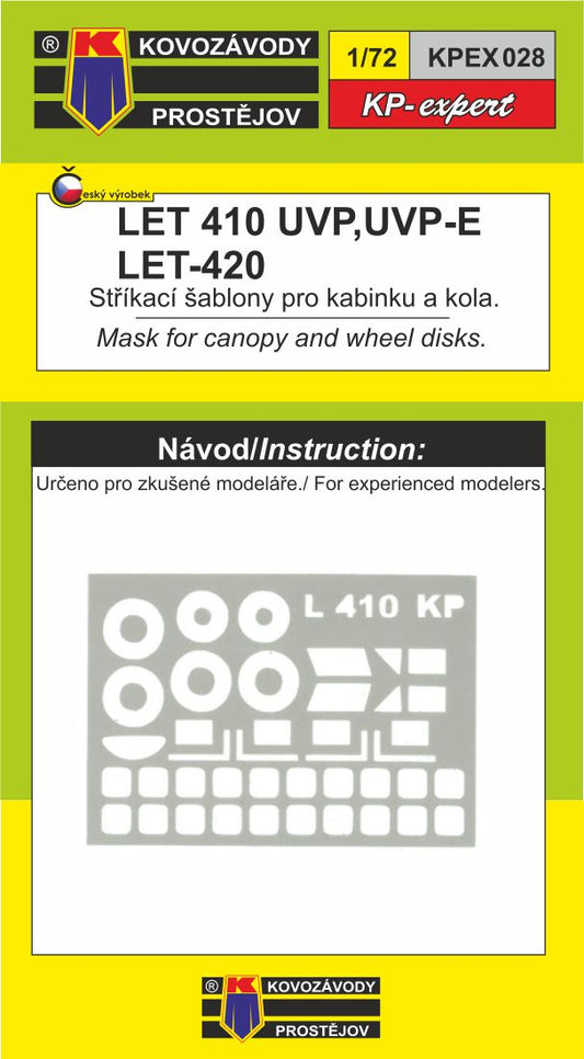 Kovozavody Prostejov EX028 1:72 LET L-410 canopy frame paint mask