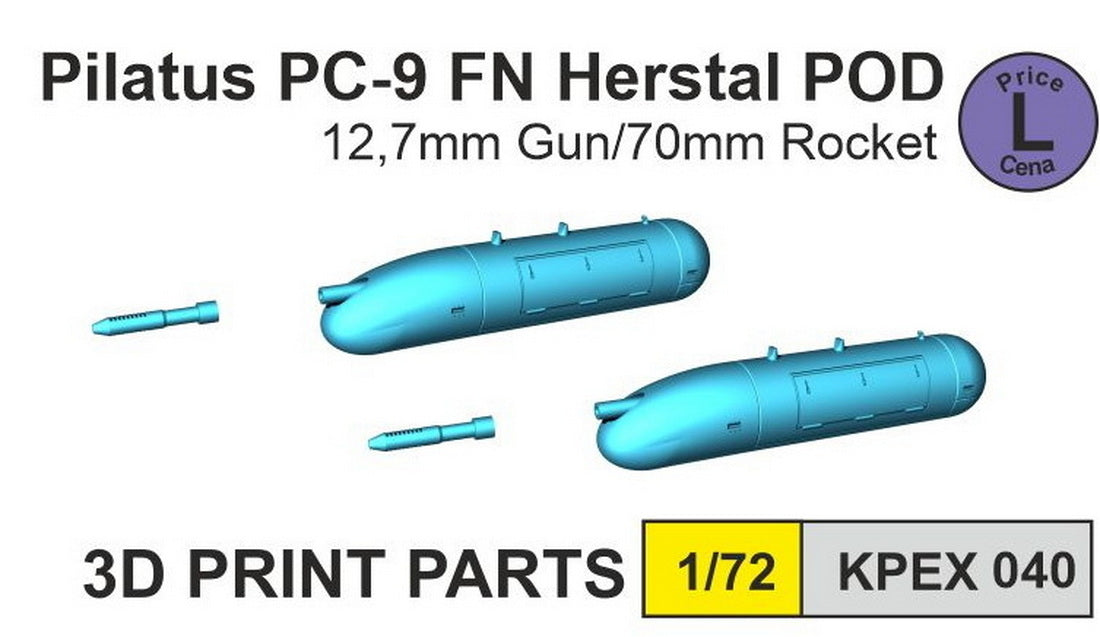 Kovozavody Prostejov EX7240 1:72 Pilatus PC-9 FN Herstal Pod 12,7mm Gun/70mm Rocket