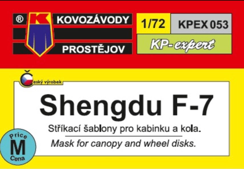 Kovozavody Prostejov EX7253 1:72 Shengdu F-7 wheels and canopy frame paint mask