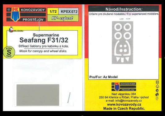 Kovozavody Prostejov KPEX072 1:72 Supermarine Seafang F.31F./32 MASK