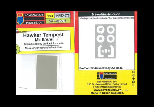 Kovozavody Prostejov KPEX075 1:72 Hawker Tempest Mk.II/Mk.V/Mk.VI MASK