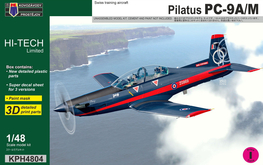 Kovozavody Prostejov KPH4804 1:48 Pilatus PC-9A/M (RAAF, Slovenian AF, RAF) new tool, 3D printed parts, incl. paint mask