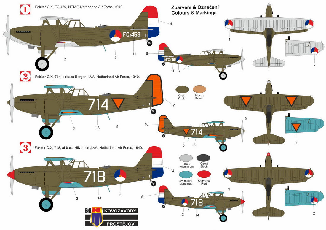 Kovozavody Prostejov KPH7201 1:72 Fokker C.X 'Kestrel engine variant' (Dutch AF)