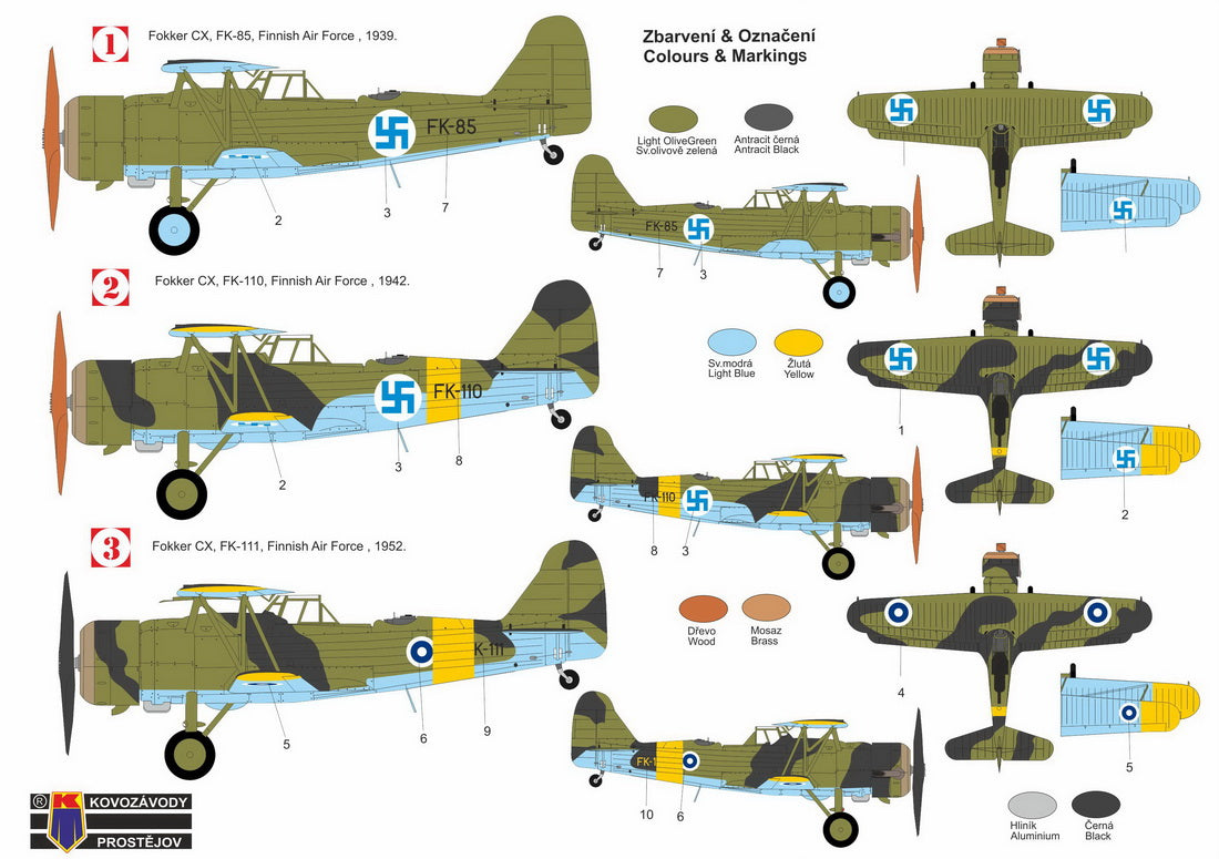 Kovozavody Prostejov KPH7202 1:72 Fokker C.X 'Pegasus engine' (Finnish AF)