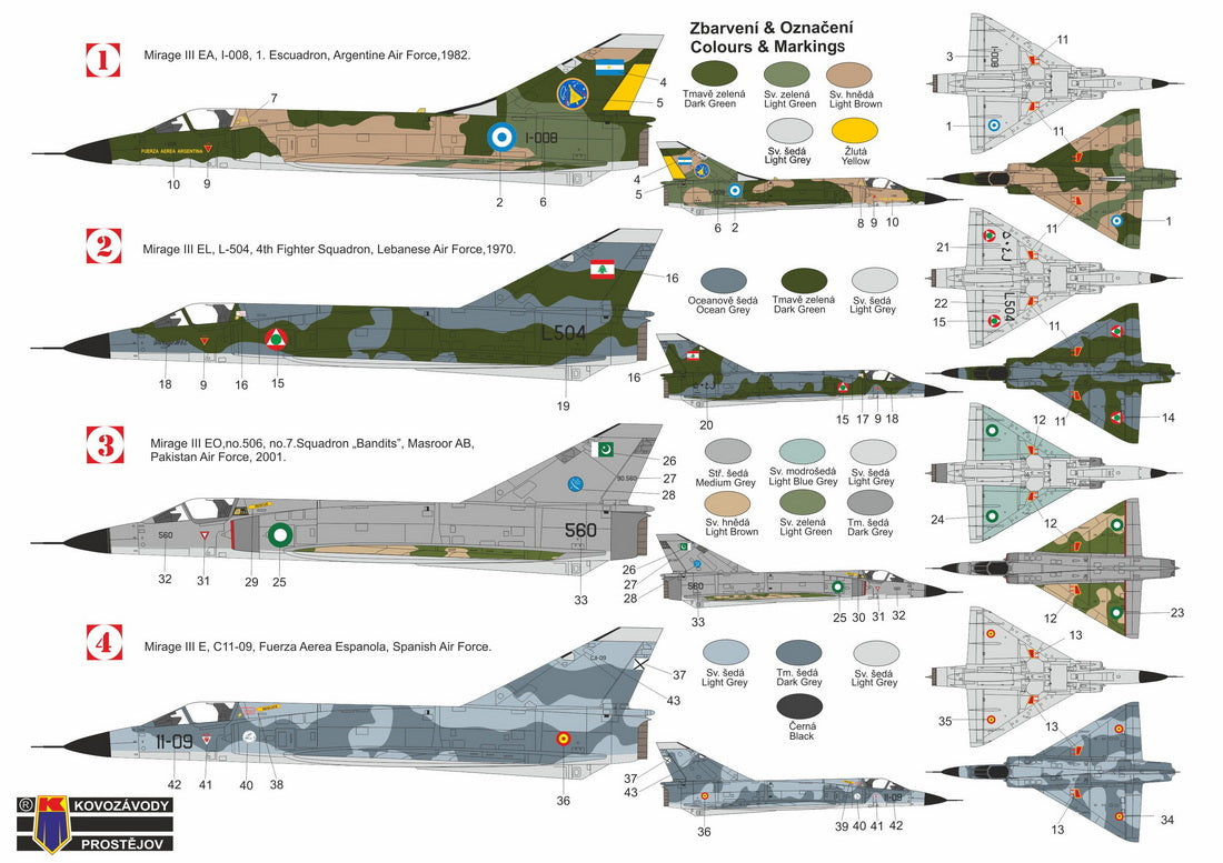 Kovozavody Prostejov KPH7217 1:72 Dassault Mirage IIIE