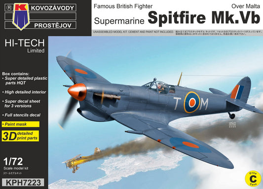 Kovozavody Prostejov KPH7223 1:72 Spitfire Mk.Vb 'Over Malta' re-release, Hi-tech edition, incl. paint mask & 3D printed parts, new decals