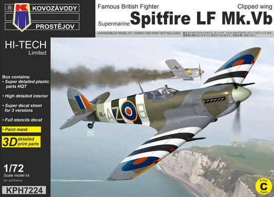 Kovozavody Prostejov KPH7224 1:72 Spitfire LF Mk.Vb 'Clipped wings' re-release, Hi-tech edition, incl. paint mask & 3D printed parts, new decals