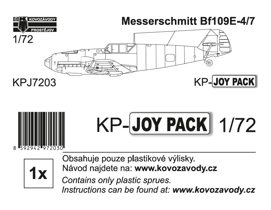 Kovozavody Prostejov KPJ7203 1:72 Messerschmitt Bf-109E-4/7 (plastic parts only)