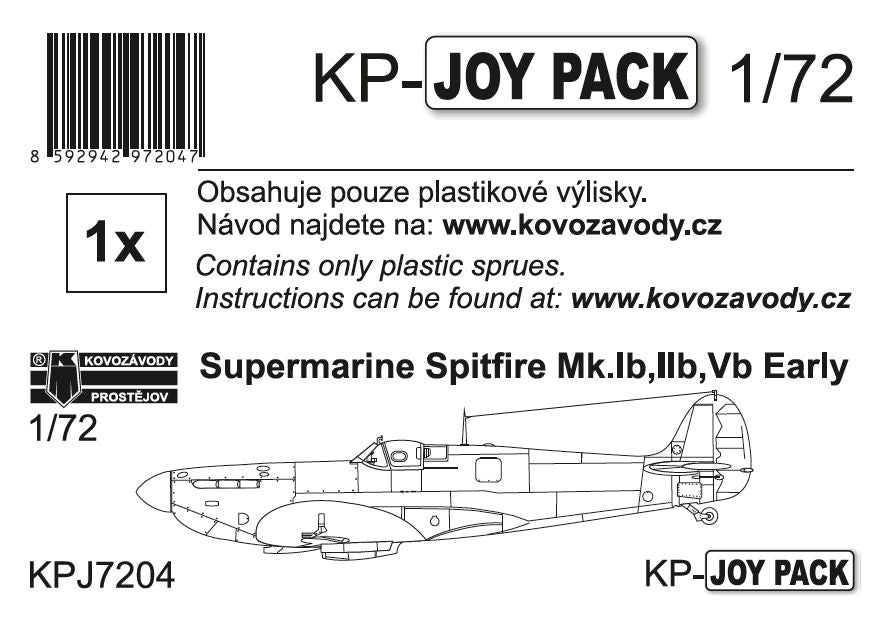 Kovozavody Prostejov KPJ7204 1:72 Supermarine Spitfire Mk.Ib/Mk.IIb/Mk.Vb Early (plastic parts only)