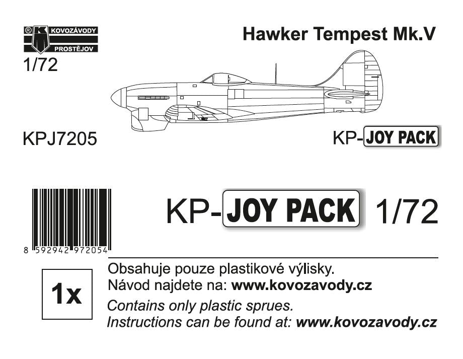 Kovozavody Prostejov KPJ7205 1:72 Hawker Tempest Mk.V (plastic parts only)