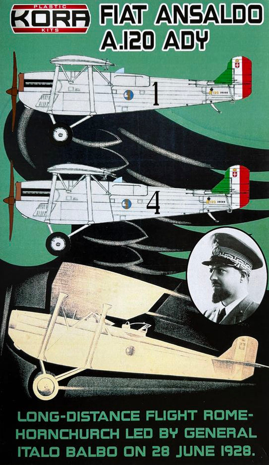Kora K72215 1:72 Ansaldo A.120 ADY Long distance flight Rome-Hornchurch June 1928