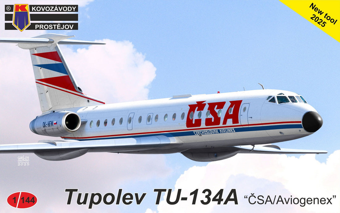 Kovozavody Prostejov KPM14410 1:144 Tupolev Tu-134A 'CSA/Aviogenex' New Tooling in 2025