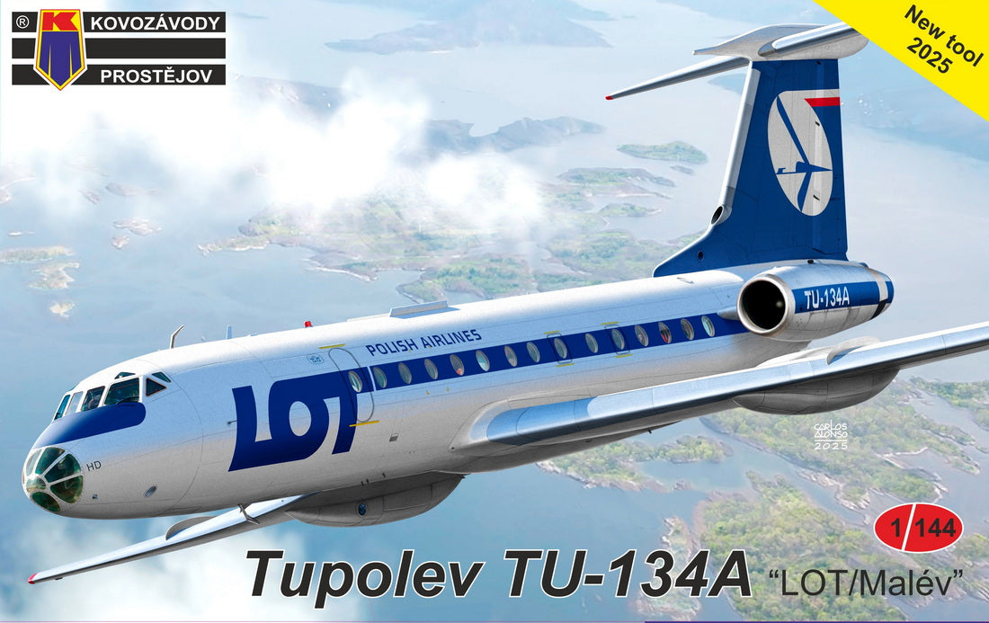 Kovozavody Prostejov KPM14411 1:144 Tupolev Tu-134A-3 'Malév/LOT' New Tooling in 2025