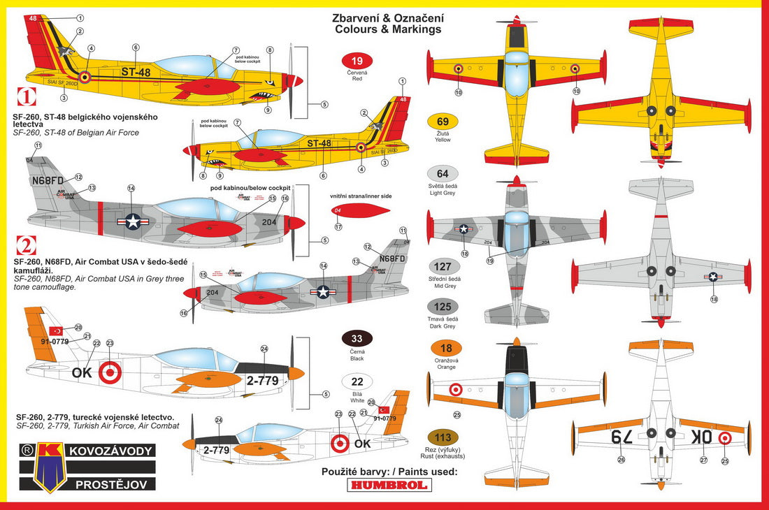 Kovozavody Prostejov 4815 1:48 SIAI SF-260D 'Trainer'