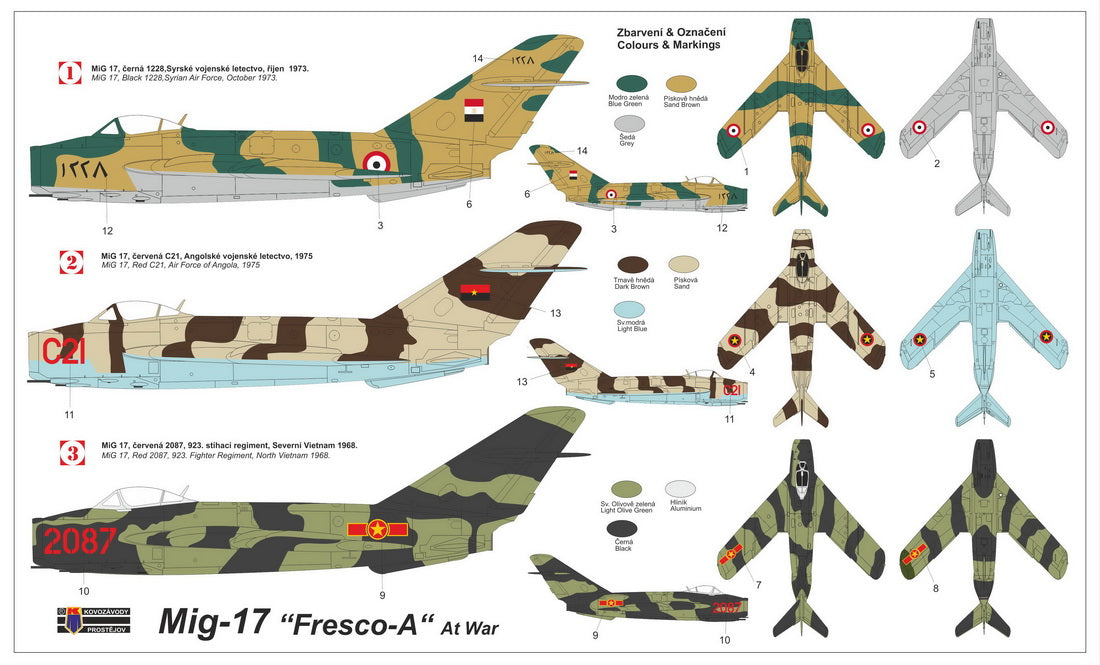 Kovozavody Prostejov 4826 1:48 Mikoyan MiG-17 Fresco-A 'At War' (ex-Smer)