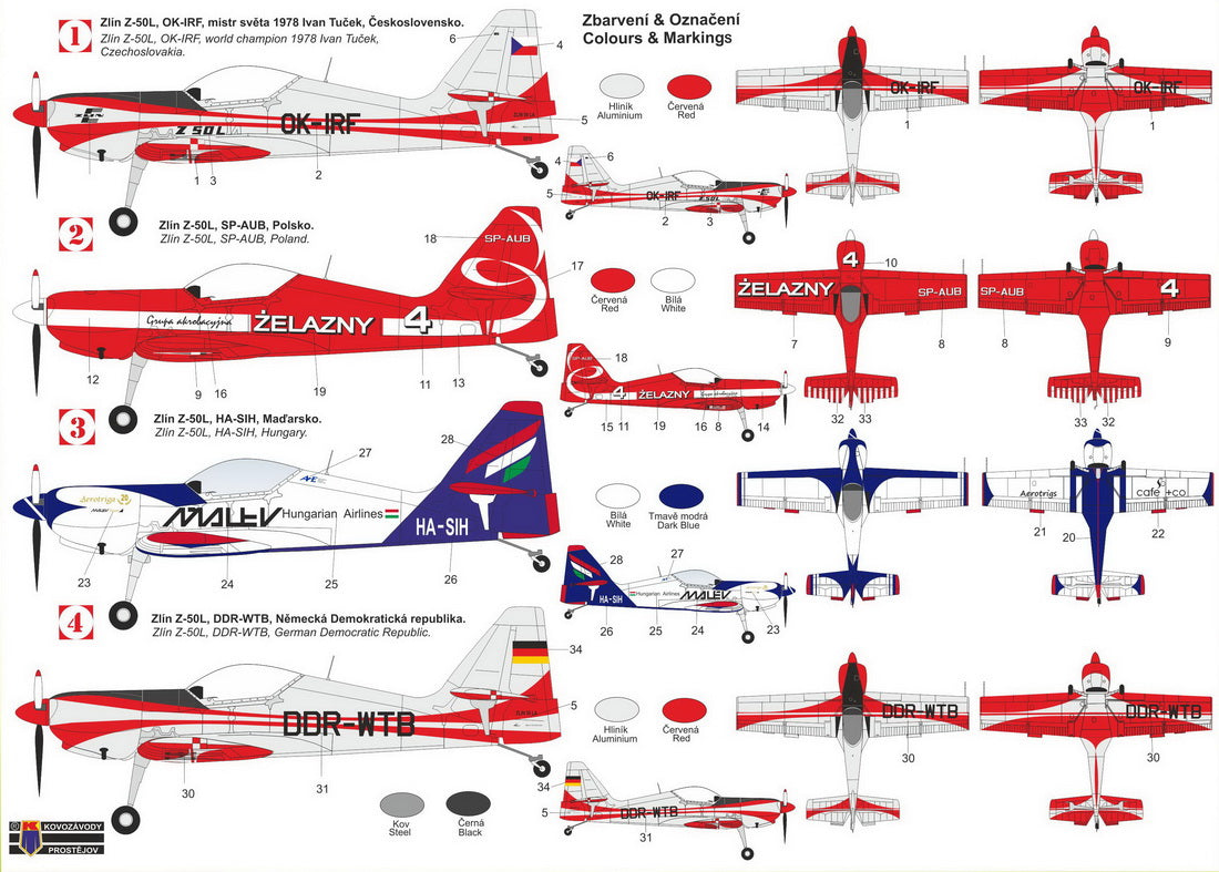 Kovozavody Prostejov 4828 1:48 Zlin Z-50L 'Lycoming engine'